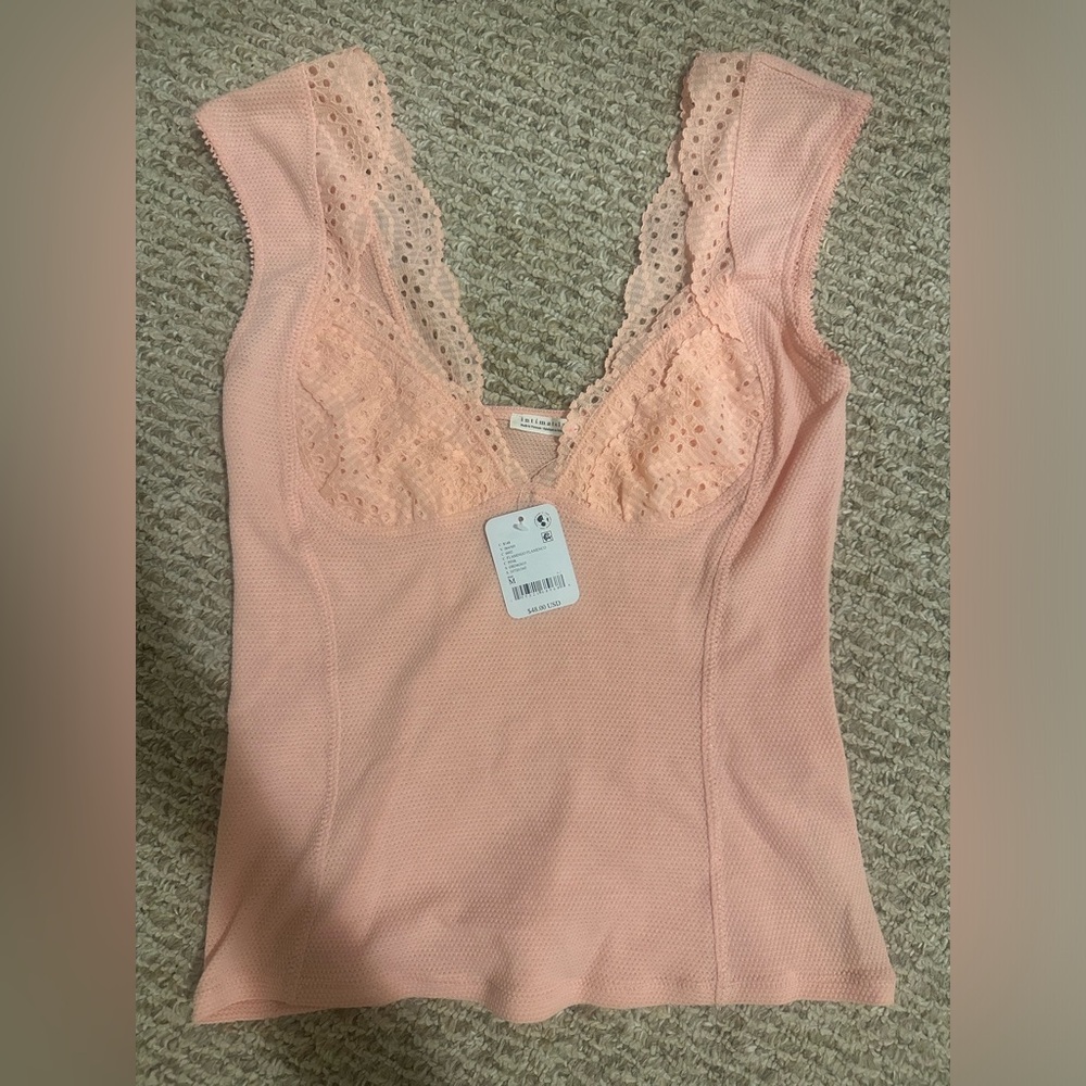 Free People Pink Blush Hour Tee Brand New With Tags Size Medium